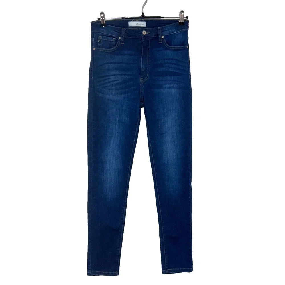 Kancan Estilo Jeans Junior Womens 9/28 Blue Hi Rise Dark Wash Ankle Actual 29X29